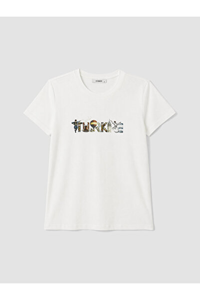 LC Waikiki Peak New Season Turkey Printed 100% Cotton Women's T-Shirt