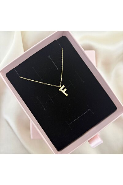 Lovera Jewellery 925 Ayar Gümüş Sertifikalı 14K Gol Renk F Harfli Harf Kolye