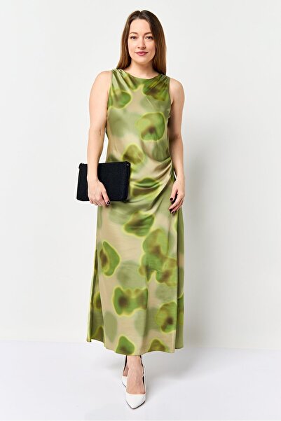 Calvin Klein Women Floral Print Satin Maxi Dress, Multicolor