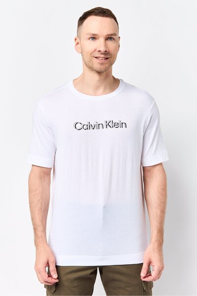 Calvin Klein Men Crew Neck Brand Logo Short Sleeve T-Shirt, White