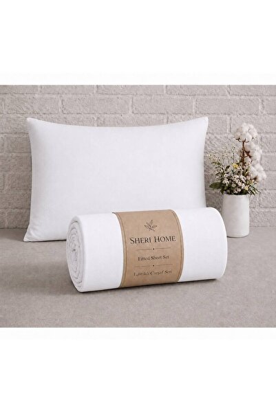 Sheri Home Lastikli Çarşaf Seti %100 Pamuk Yumuşak Dokulu-Kaymaz Tam Geçmeli ...