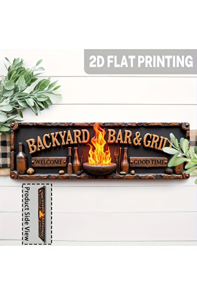 Choice 10x40cm TYA23277 5x16"2D Flat Rustic Bar Sign - 1pc Metal -"Welcome Go...
