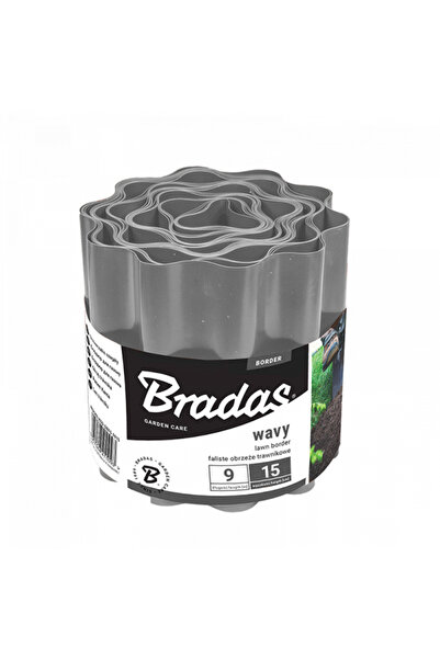 Bradas Separator gazon tip bordură din plastic ondulată, 9m x 20cm, gri