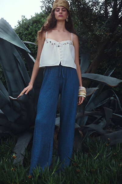 Touché Privé Muslin Textured Seersucker Pants