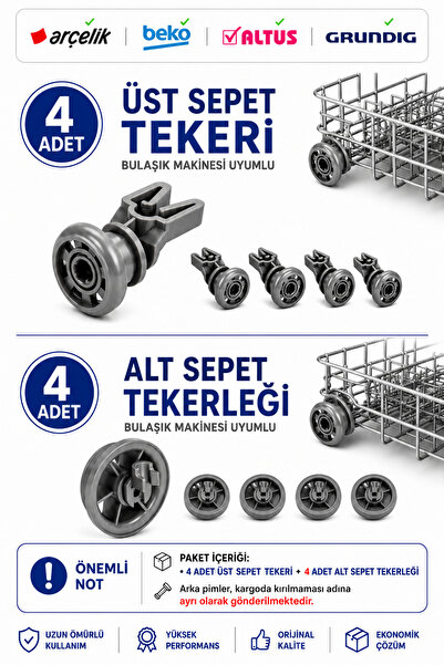 ÖZ BEYAZ EŞYA Arçelik 6220 - 6230 HT - 6231 T Uyumlu Bulaşık Makinesi Alt Üst...