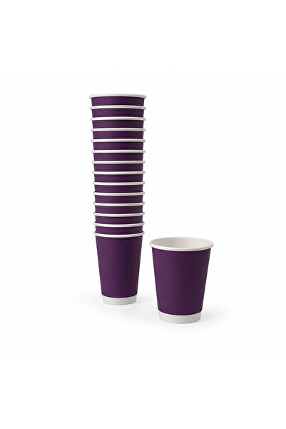 sunpack Purple Double-Wall Paper Cups 8oz – Pack of 20