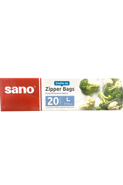 Sano Pungi alimentare, Sano, cu banda de inchidere, marimea L, 27 x 26 cm, 20...