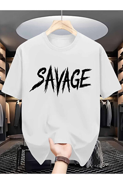 NOURAM تي شيرت مطبوع بأكمام قصيرة من SAVAGE للارتداء الرياضي واليومي والتنقل ...