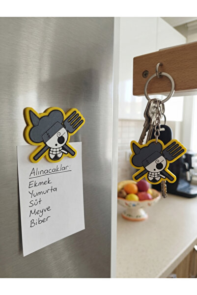 3D Layshop Set of 2 Legendary Cook Pirate Keychain and Magnet - 3D Anime Mang...