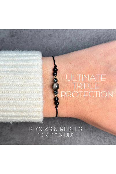 Choice black 14-24cm Triple Protection Bracelet, Empath Protection, Blocker, ...