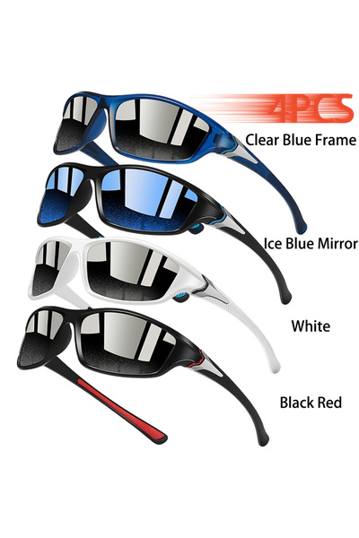 choice2 4PCSF23 4PCS Fashion Classic Vintage Sports Sunglasses Protection Cyc...
