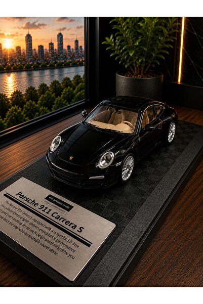 scntoys Porsche 911 Carrera S Diecast Model Car 1:26 Scale with Special Stand...