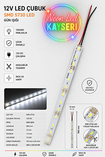 NEON LED KAYSERİ Çubuk led bar led 12v gün ışığı 1 mt
