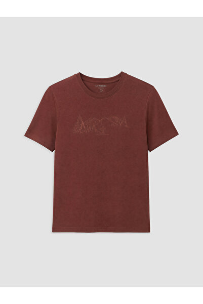 LC Waikiki Ανδρικό T-shirt με στρογγυλή λαιμόκοψη και στάμπα