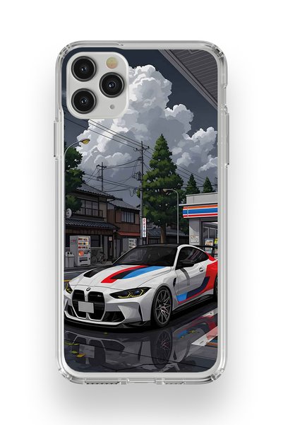 FLAMENKO حافظة هاتف شفافة متوافقة مع iPhone 11 Pro Max بنمط BMW