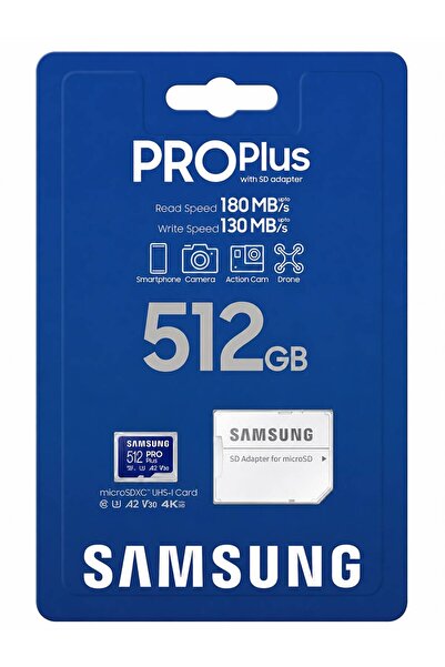 Samsung PRO Plus microSD Hafıza Kartı 512GB
