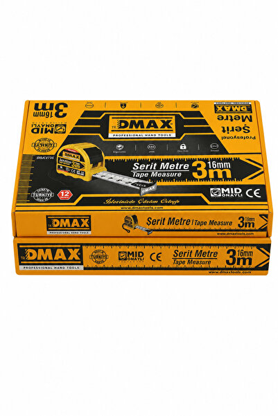 DMAX Şerit Metre 3 m x 16 mm - MID Onaylı - ABS Gövde - 12'li Paket