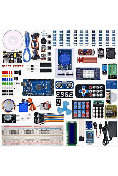 Arduino Clone مجموعة أدوات إلكترونية كاملة للمبتدئين مع لوحة PCB زرقاء وتعليم...