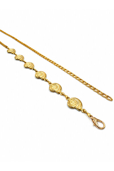 UCCELLO Women's Gold Chain Belt – Metal Waist Belt with Shell Pattern – Dress...