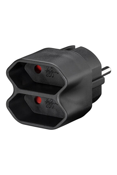 goobay αντάπτορας ρεύματος 51002, 2x Euro, 230V 2.5A, μαύρος