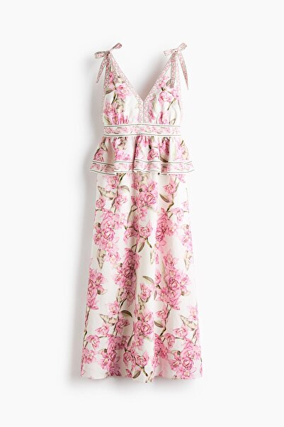 H&M MAMA Keten Karışımlı Emzirme Elbisesi