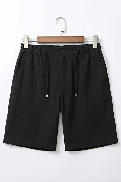 OUTFİT MAN Cotton Regular Fit Shorts Black