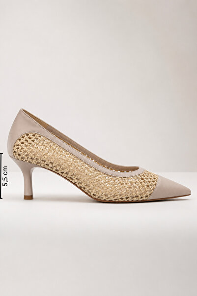 Women Lay-z Women's Straw Weave Detailed Leather Stiletto 5.5 cm Heel Comfort...