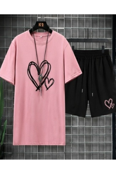 ZEMLİYA Sara Unisex Oversize Shorts Set Short Sleeve T-Shirt Comfortable Fit ...