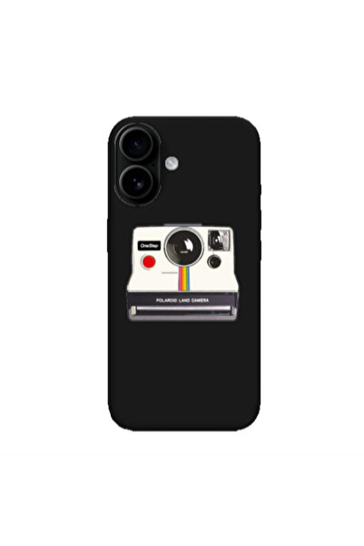 Other Apple Iphone 16 plus Polaroid land camera Black Colored Silicone TPU Θήκη