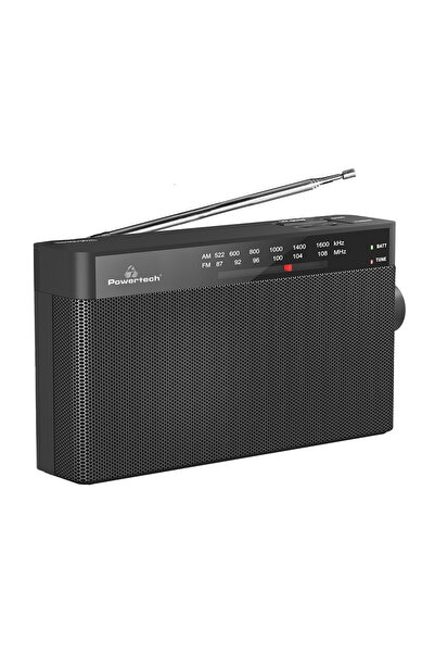 POWERTECH φορητό ραδιόφωνο PT-1244 με πτυσσόμενη κεραία, μαύρο