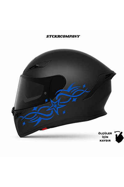 STCKRCO Tribal Desenli Yıldız Sticker - Yıldız Kask Sticker - Yıldız Motor St...