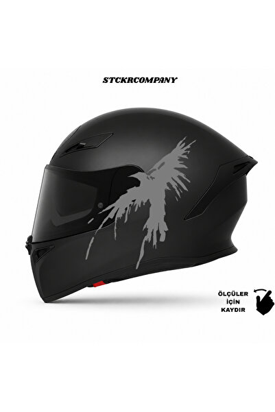 STCKRCO Kuzgun Sticker - Gotik Kask Sticker - Gotik Kuzgun Motor ve Kask İçin...