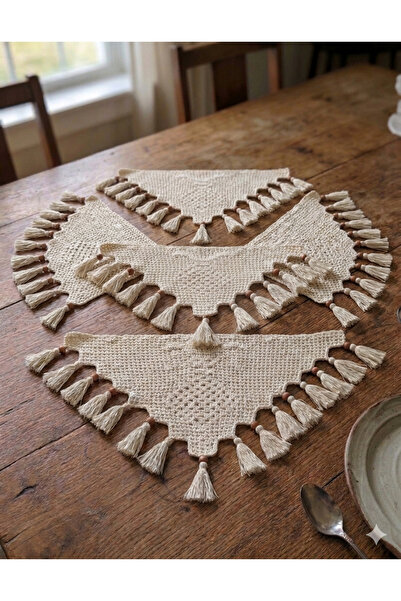 PAZARSEN Buldan Handmade Ready Knitted Strawberry Lace 5 Pack