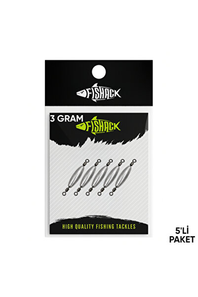 Fishack Çift Taraflı Fırdöndülü Kurşun - - 3 Gram (5'li)