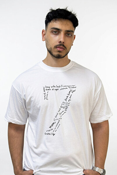 Anetos Bts Logo_1 Design Printed Oversize White T-Shirt