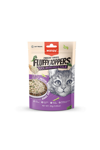 Wanpy Dondurularak Kurutulmuş Fluffy Toppers – Ördek, Brüksel ve Kara Lahana ...