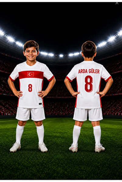 tahaspor ARDA GÜLER TÜRKİYE MİLLİ TAKIM ÇOCUK FUTBOL FORMASI BEYAZ 4 PARÇA ( ...