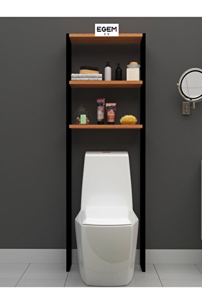 Empressco Wc Arkası Ahşap Raf Banyo Tuvalet Düzenleyici Wc Üstü Raf 3 Raflı B...