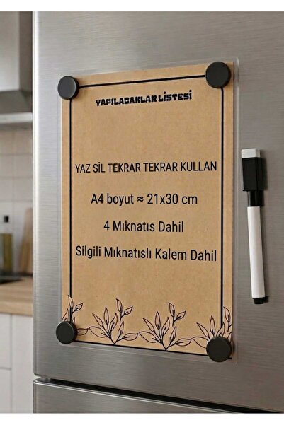 URDE Yaz Sil Kraft To Do List Magnet Yapılacaklar Listesi Magnet - Mıknatıslı...