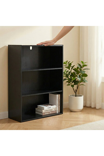 Roam shop Bookshelf, 3-Tier Bookcase, Book Shelf, Open Storage Shelf, 9.45 x ...