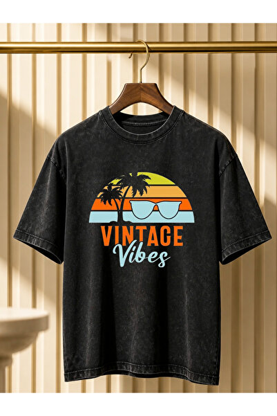 ELAN WEAR Acid Washed Oversize Unisex T-Shirt Washed Vintage Street Style Str...
