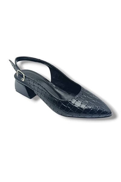 mengi 687-26 Skin Straw Print Short Square Heel Women's Shoes