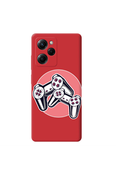 Other Xiaomi Poco X5 Pro Retro Joysticks Red Colored Silicone TPU Θήκη