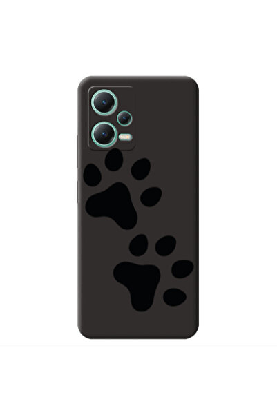 Other Xiaomi Redmi Note 12 Pro 5G Paws Black Colored Silicone TPU Θήκη