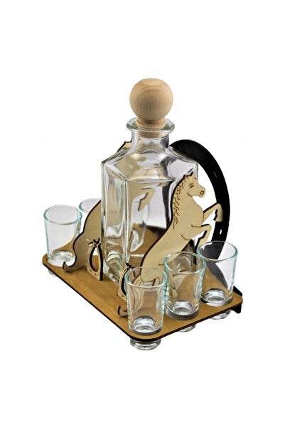 OEM Set decantor 0,5l si 6 pahare 25ml, model potcoave