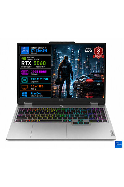 LENOVO Loq 15IRX10 83JE01BETR-03 I7-13645HX 32GB 2tb SSD RTX5060 8gb Tgp 100W...
