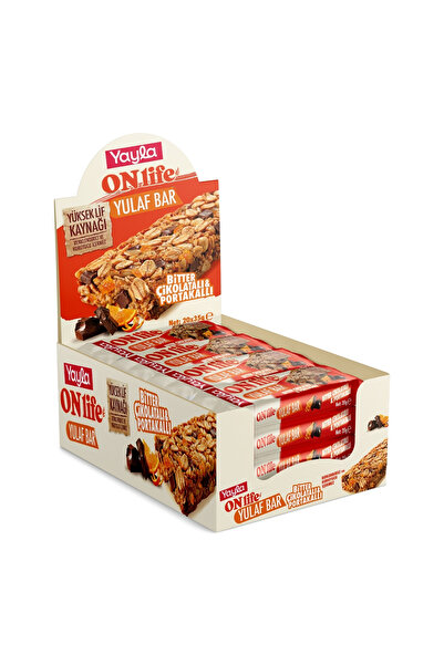 Yayla Onlife Bitter Çikolatalı ve Portakallı Yulaf Bar 35 g x20