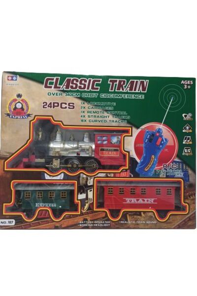 Blue Toys Τηλεκατευθυνόμενο Τρένο Κλασικό Σιδηροδρομικό Σύστημα με Τρένο 24 τ...