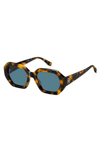 Tommy Hilfiger UV Protected Sunglasses Yellow Havana Frame Blue Mirror Lens 5...