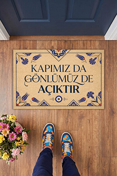 Charmbi Our Door Is Open in Both Heart and Mind Door Mat 40X60 Digital Printe...